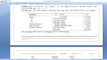 SYBcom III Piecemeal Distribution Practical Problem No.1 & Solution -PART 2 - Prof. Pankaj Pandagale