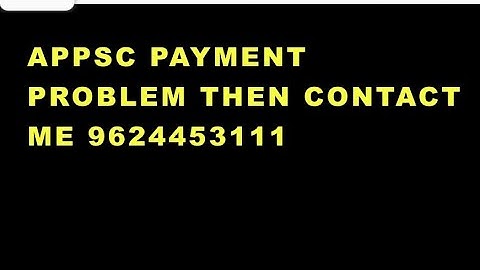 APPSC -group 2- application error -payment failed