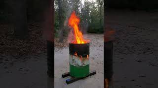 DIY Fire Pit - 55 gal drum - Vortex burn barrel #shorts