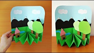 3d paper craft diy easy landscape