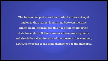 Transept Meaning