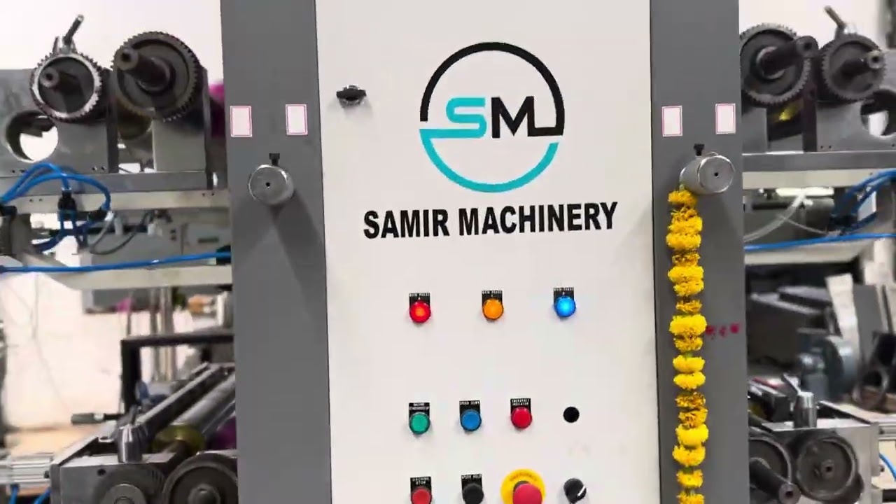 Six colour ceramic chamber type flexo printing machine | 100 MPM | ceramic  doctor blade chamber