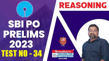 SBI PO 2023 Prelims Mock Test No-34 | SBI PO Reasoning| Practice Set And Shortcut Tricks