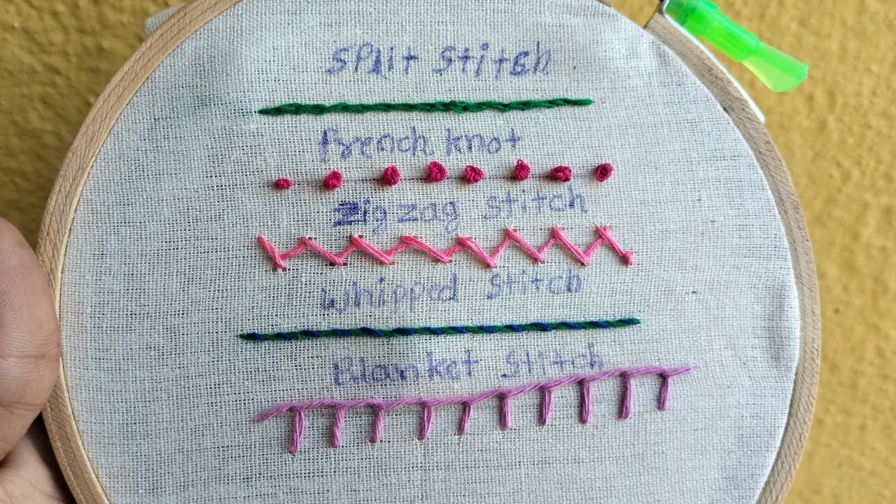 Basic hand embroidery stitches 🪡 for beginners part 2 - YouTube