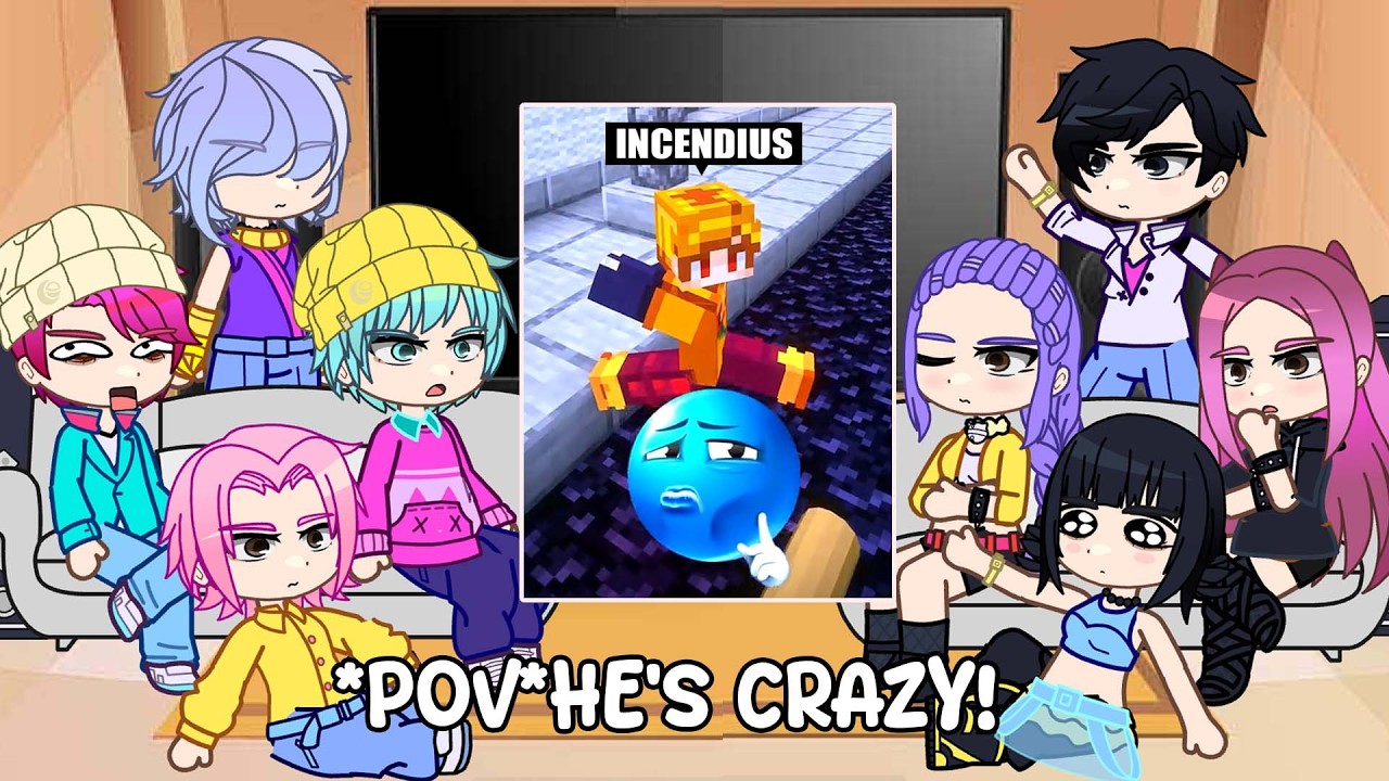 KPop Demon Hunters React To INCENDIUS + HAMOODE G + AJ | MINCRAFT