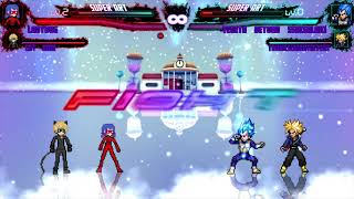 Ladybug and Cat Noir vs Beyond SSB Vegeta and SSJ Trunks (Mugen Battle)!!! screenshot 5