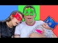 SARAH FINGE BRINCAR com o PAPAI e ELOAH de Super-Heróis 2