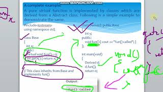 Lecture 11 'B'  Pure Virtual Functions and Abstract Classes in C++, Constructors and Destructors In