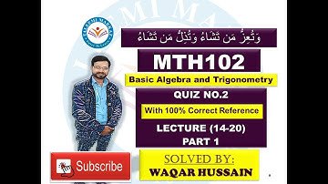 MTH102 quiz no 2 solution by taleemi markaz part 1