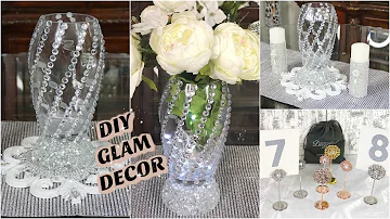 DIY DOLLAR TREE BLING WEDDING DECOR 2019 | WITH GLAM TABLE NUMBER HOLDERS FT. TOTALLY DAZZLED 💎