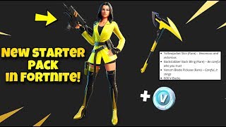 *NEW* Fortnite STARTER PACK YELLOWJACKET SKIN, BACKSTABBER BACK BLING, VENOM BLADE PICKAXE \& vBUCKS!