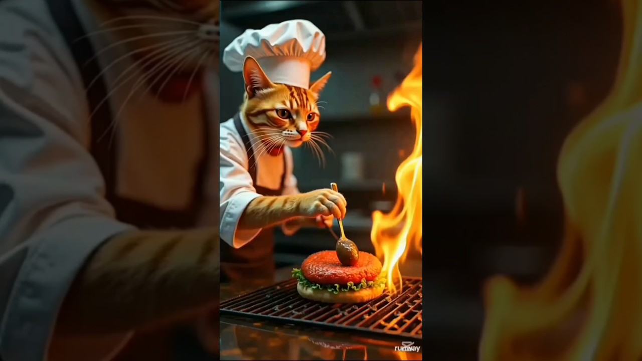 🔥 Chef Cat’s Ultimate Burger Challenge! 🍔🐱