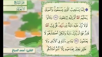 آية ٣٦ من سورة الأنعام مكررة القارئ أحمد الدباغ