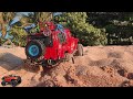 Extreme RC Car Red Jeep Mudding ,Stuck, Slipping, Still Pushing! Racing Cargo ,Speed 11