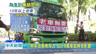 20180715中天新聞　不滿空汙法「淘汰老車」　5百輛卡車圍環保署