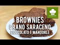 Buckwheat brownies whit darl chocolate and almonds