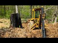 Stump removal with old backhoe  round 1
