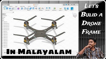 Drone Frame Design in fusion 360 in Malayalam | Drone CAD modelling| #malayalam