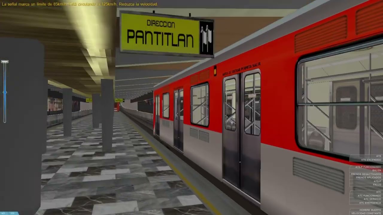 CAF BOMBARDIER NM 02 a toda velocidad en Linea 5 del  Metro CDMX Openbve