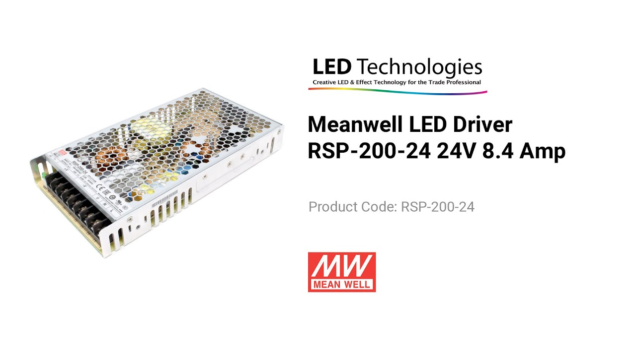 Meanwell LED Driver RSP-200-24 24V 8.4 Amp