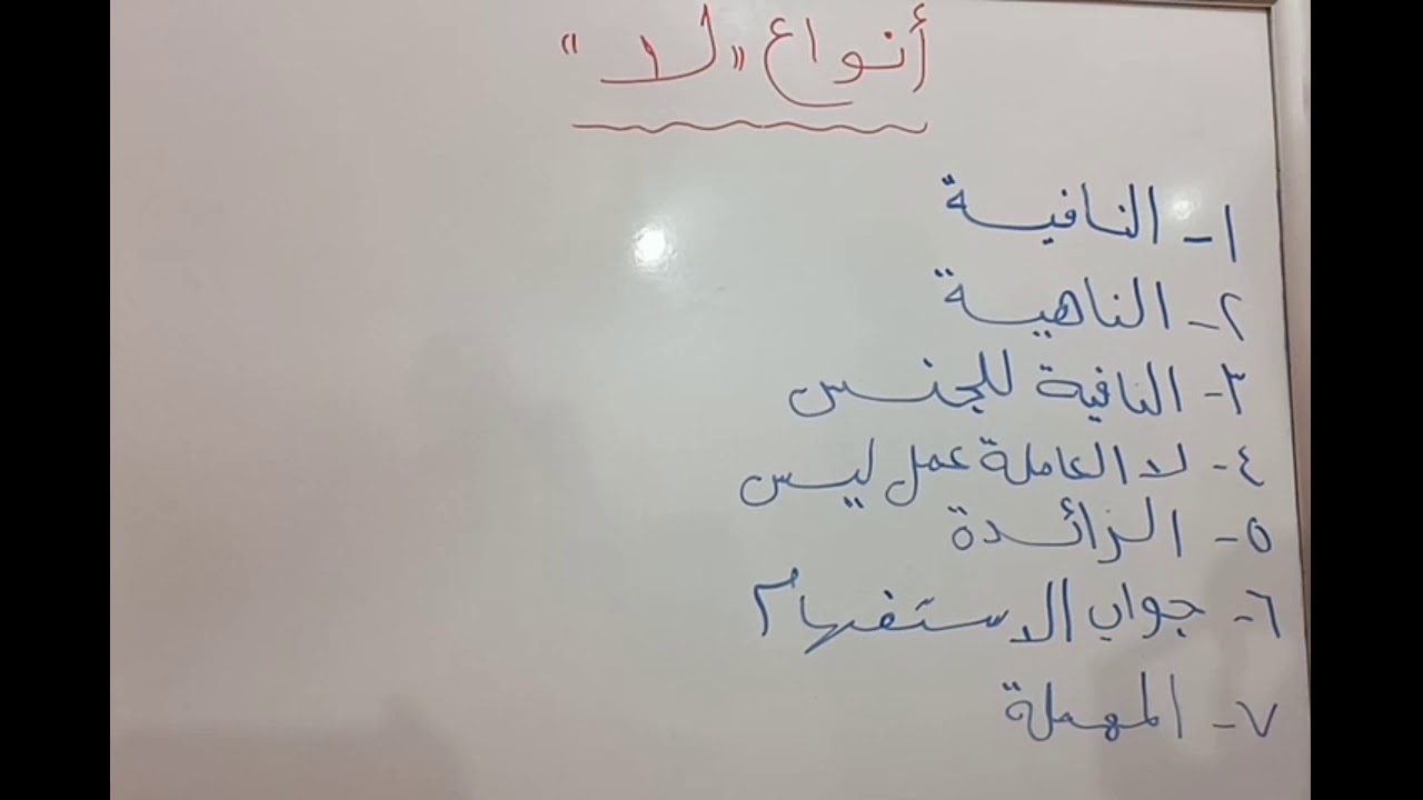أنواع (لا) للصف الثالث الثانوي - YouTube