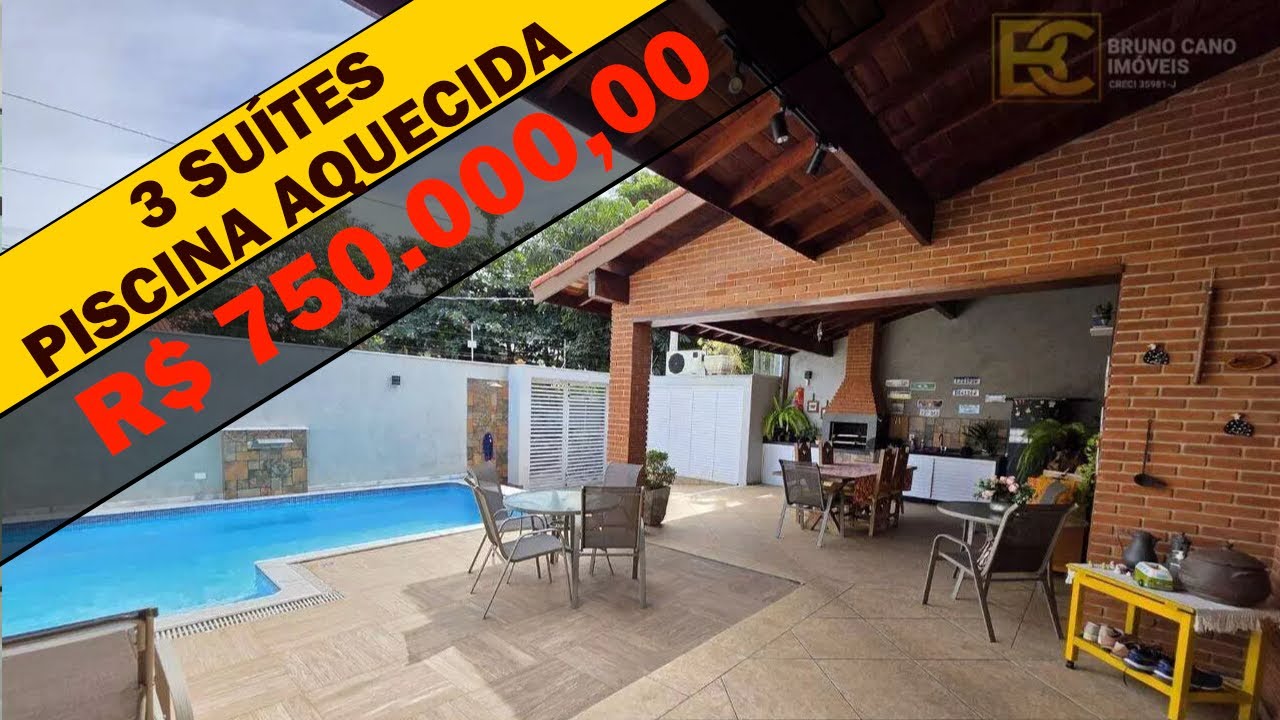 CASA TÉRREA À VENDA EM PERUÍBE PROXIMO A PRAIA COM PISCINA AQUECIDA - Peruíbe SP | Litoral Sul