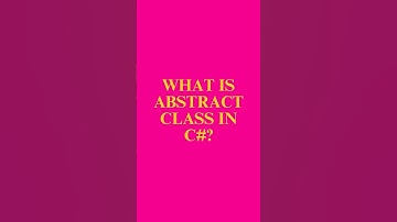 What is Abstract Class in C#? #abstractclass #csharp
