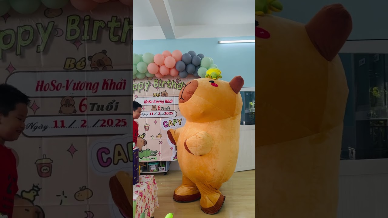 Capybara goes to a birthday party 