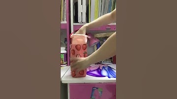 Túi đựng ly giữ nhiệt hoa văn dâu tây may thủ công với chất liệu canvas