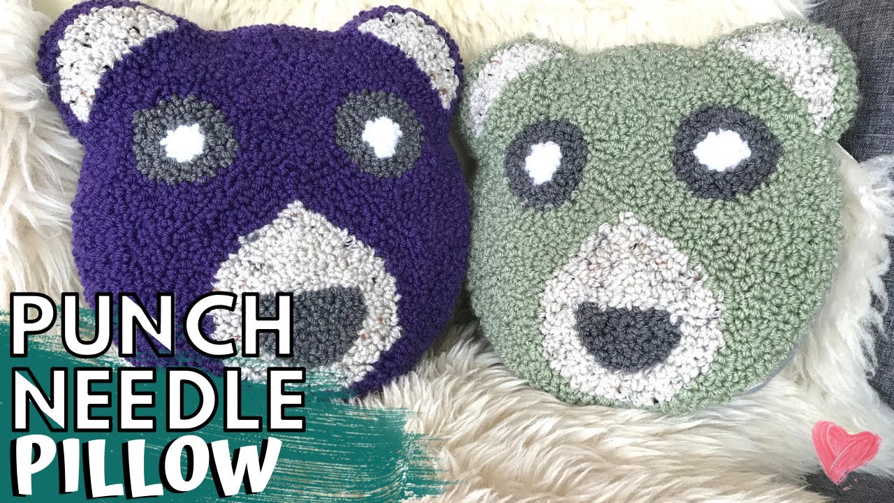 PUNCH NEEDLE PILLOW DIY! (Free PDF Pattern Download) Make a Teddy Bear