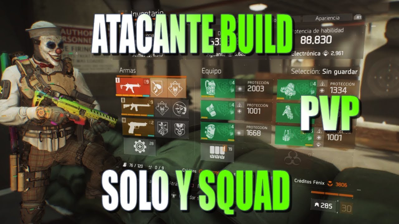 SET/BUILD ATACANTE ~PVP~ SOLO Y SQUAD | The Division 1.8