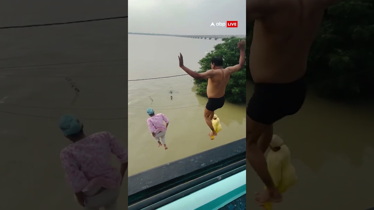 Prayagraj Flood Update: दरोजा जी ने पानी में जमकर नहाया और बनाई रील | ABP LIVE | SHORTS