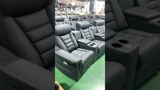 High back home cinema recliner chairs for big guys, with 2 cup holders, big middle arm & storage.