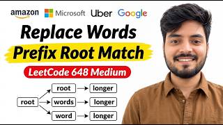 Replace Words (LeetCode 648): Prefix Root Matching with Trie for Coding Interviews
