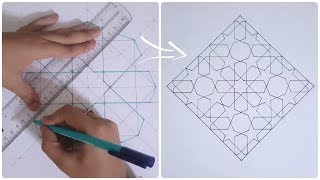 Pattern #13 details  How to draw an Islamic geometric pattern | زخارف اسلامية هندسية