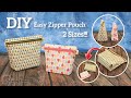 Easy Zipper Pouch 2 Size | Zipper Bag with Folding Bottom Tutorial [sewingtimes]