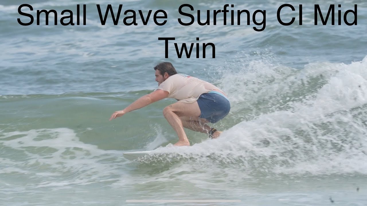 Small Wave Surfing a Mid Length Twin Fin. 6'10 Channel Islands Mid