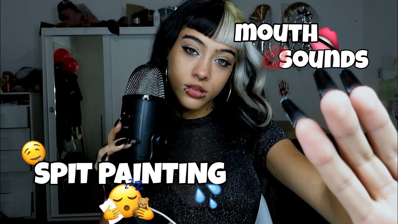 ASMR MOUTH SOUNDS Y SPIT PAINTING