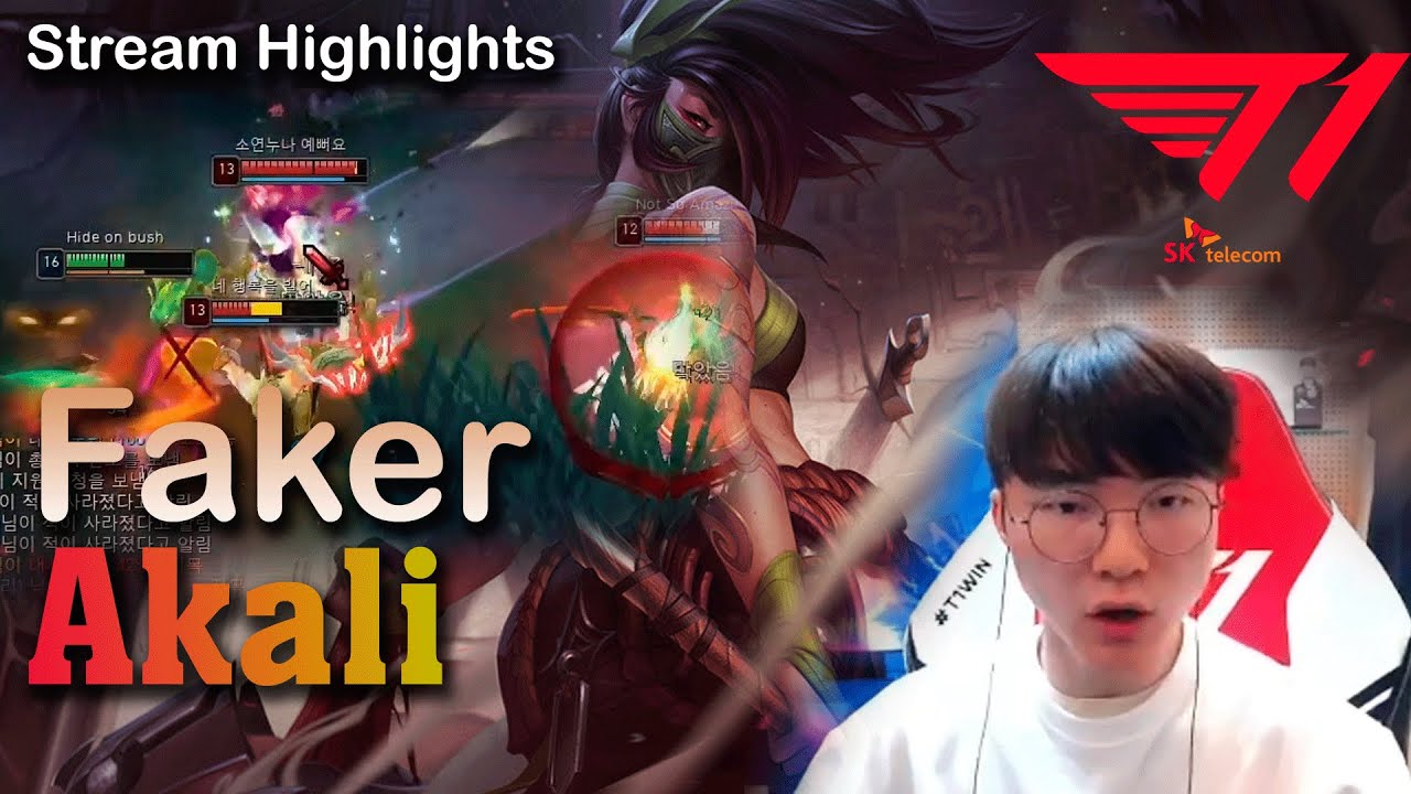T1 Faker AKALI | Faker Stream Best Moments | Stream Highlights - YouTube