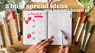 5 easy + fun spread ideas to spice up your bullet journal!! 🍓 bujo inspiration for beginners