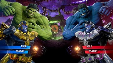 Hulk & Yellow Thanos VS Blue Hulk & Blue Thanos - Marvel vs Capcom Infinite