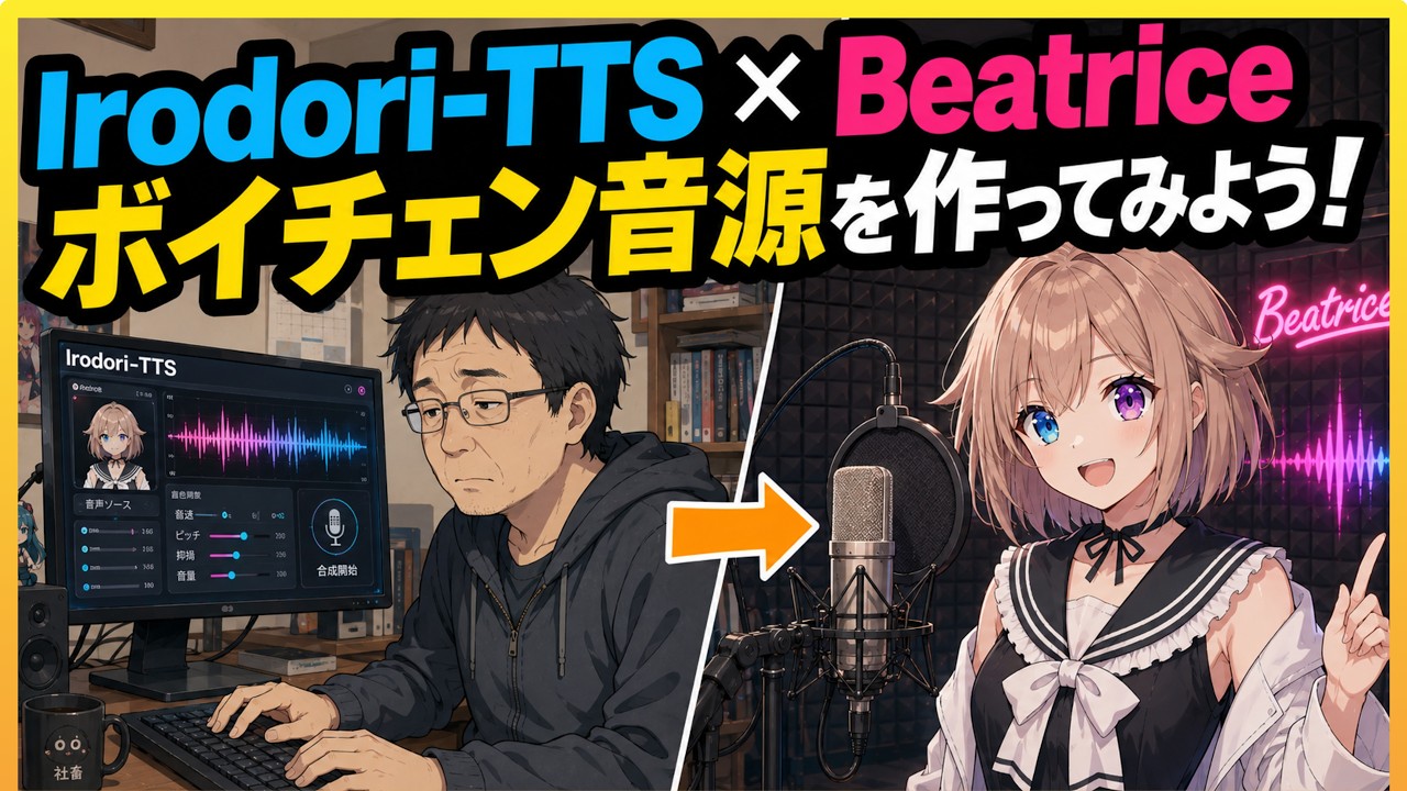 【生声あり】自分の好きな声を作ってボイチェンしてみよう!【Irodori-TTS、Beatrice】