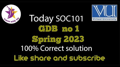 SOC101 GDB 1 Solution 2023 | SOC101 Spring 2023 GDB | Learn With VU