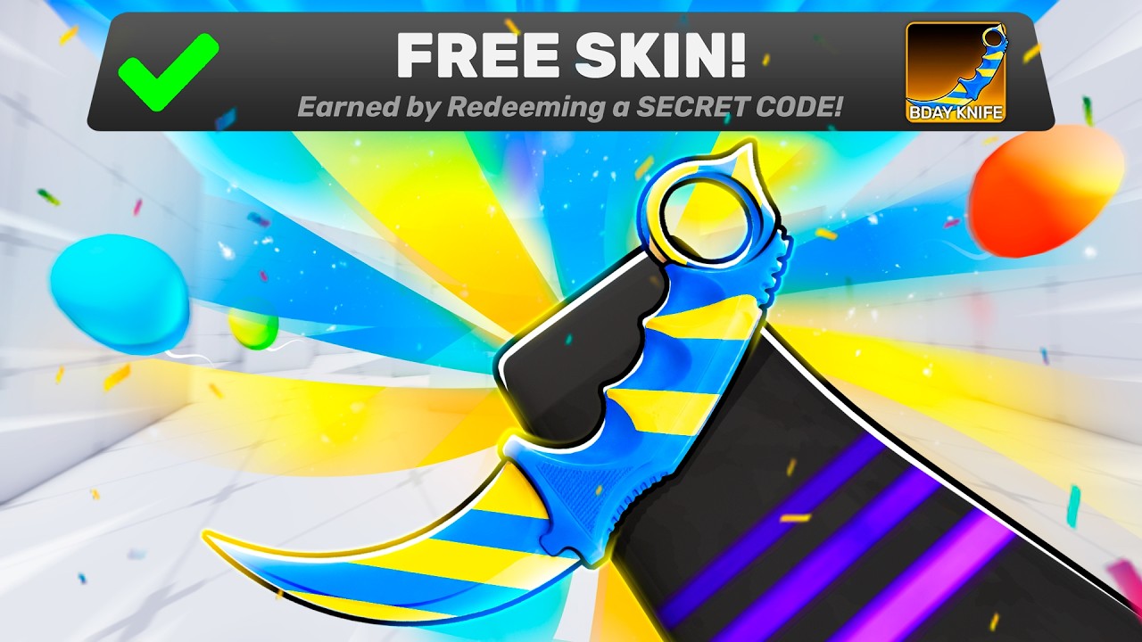 How to Unlock the New FREE BIRTHDAY KNIFE SKIN in Roblox Rivals!