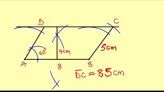 How to Construct a Trapezium | Given 1 angle, 2 sides and a vertical height