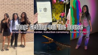 VLOG: Finally getting out the house ❤︎₊ ⊹(mcwane science center, induction ceremony, hibachi + more)