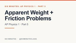 Weight, Normal, Apparent Weight and Friction Problems | Six Minutes: AP Physics 1, Part 5