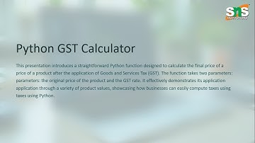 Case Study Video - GST Calculator in Python | Problem Solving using Python | SNS Institutions