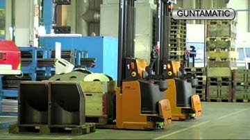Automated Guided Vehicle (AGV) of DS AUTOMOTION GmbH to Guntamatic