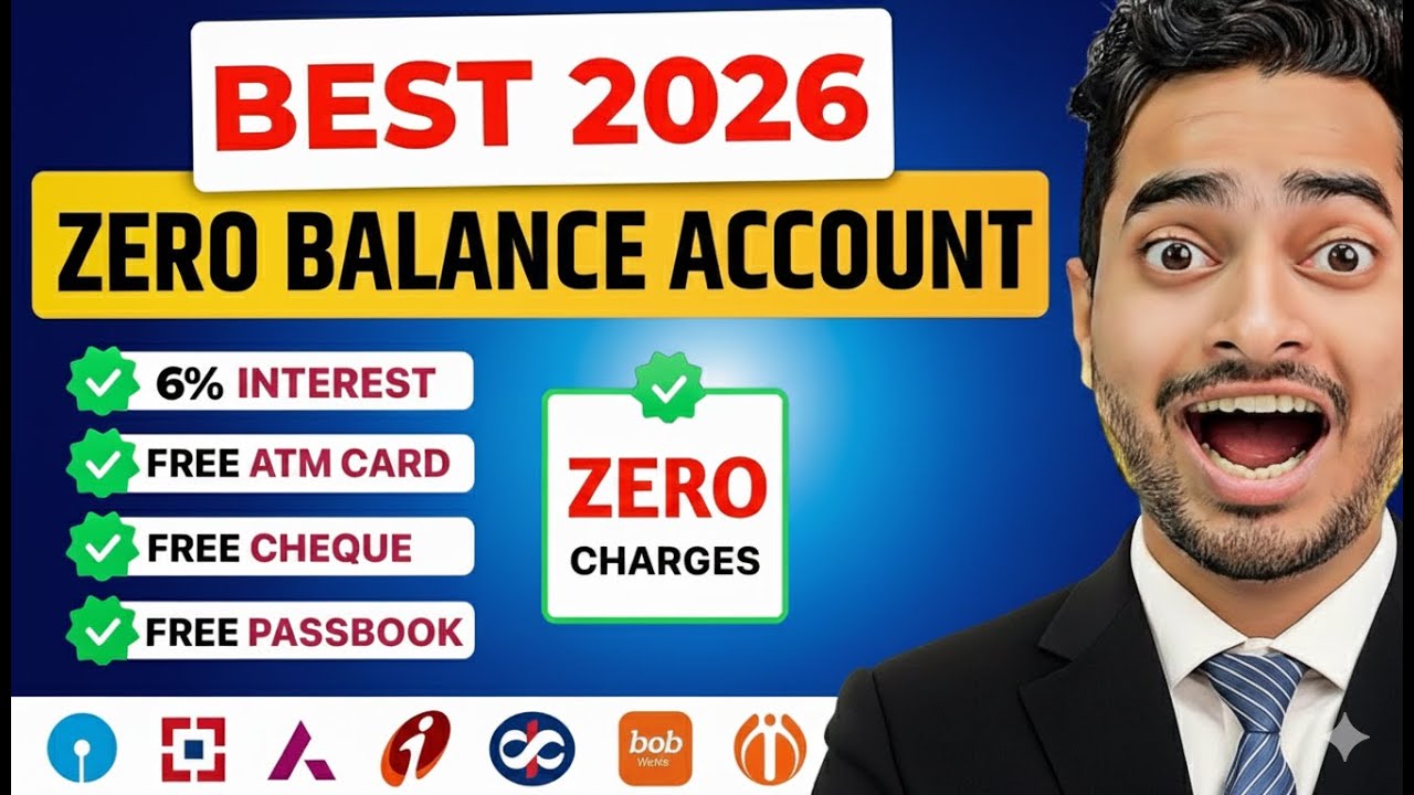 Top 3 Best Zero Balance Bank Account | Zero Balance Bank Account Opening Online |  0 balance account